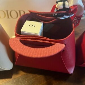 Authentic Christian Dior Mini Tote Bag with Printed Silk Twilly